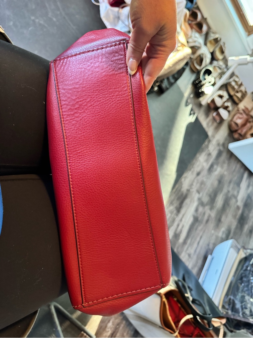 Coach Red Leather Tote with Dual Shoulder Straps - Picture 2 of 3